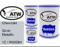 Preview: Chevrolet, Silver Metallic, 12 / WA9284: 500ml Lackdose + 500ml Klarlack + 250ml Härter - Set, von ATW Autoteile West.